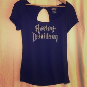 Harley Davidson Tee with open/tie back